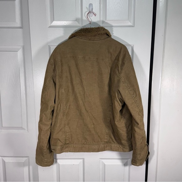 Tan Lightweight Shirt Jacket with Suede Texture - Picture 4 of 6